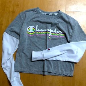 Crop top two tier champion shirt